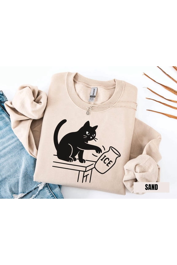 Cat Equality Sweatshirt, Kindness and Inclusion Graphic Sweater, Positive Values Design for Adults