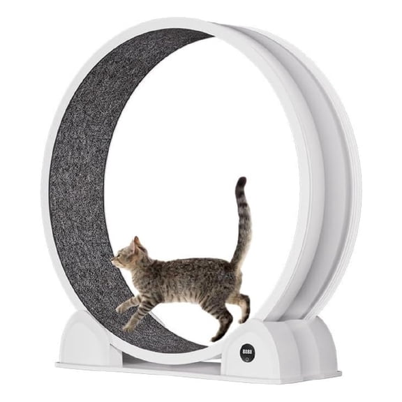 Cat Exercise Wheel 45 Inch Quiet Cats Treadmill with Pedometer Running Wheel with Detachable Carpeted Runway for Most Pets Weight Loss and Health