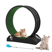 Cat Exerciser Wheel, 31.5 Inch Cat Toy Running Wheel Treadmill with Detachable Carpet for Indoor Cats, Plastic Wheel