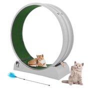Cat Exerciser Wheel 45.6 Inch Large Cat Toy Running Wheel Treadmill with Detachable Carpet for Indoor Cats, Plastic Wheel