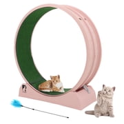 Cat Exerciser Wheel 45.6 Inch Large Cat Toy Running Wheel Treadmill with Detachable Carpet for Indoor Cats, Plastic Wheel