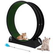 Cat Exerciser Wheel 45.6 Inch Large Cat Toy Running Wheel Treadmill with Detachable Carpet for Indoor Cats, Plastic Wheel