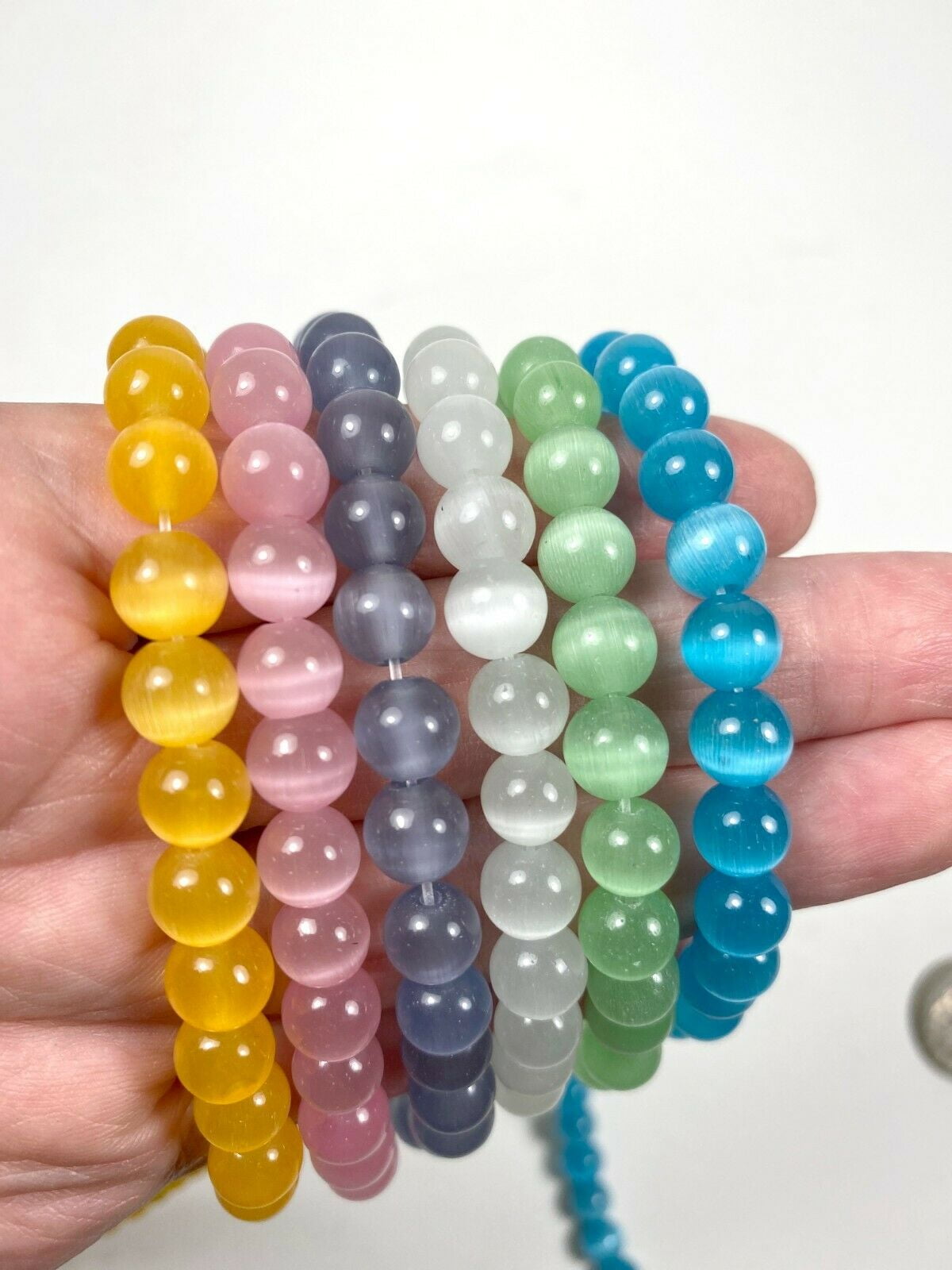 Glass Beads for Bracelet Jewelry Making, Glass Beads Bulk, Craft DIY Beading  Assorted Round 8mm Spacer Bead Finding, Gift for Beader 200 Pcs 