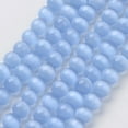 thumbnail image 1 of Cat Eye Beads Strands Round Royal Blue 6mm Hole: 1mm about 66pcs/strand 15.5 inch, 1 of 3