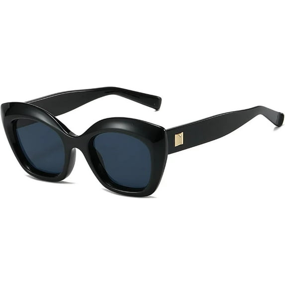 Cat Eye Color Sunglasses Women Retro Men Shades Uv400 Sunglasses(Black,one)