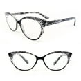 thumbnail image 1 of Cat Eye Frame Spring Hinges Fashion Women's Reading Glasses Black (+1.50), 1 of 3