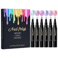 thumbnail image 1 of Cat Eye Gel Nail Polish Pen Set 6 Colors, Water Based Shine Shimmer Quick Dry Nail Art Pens, No UV Lamp Needed, Easy Control Brush Tip for DIY Manicure, Nail Polish Kit Beginner Friendly (A), 1 of 9