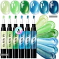 thumbnail image 1 of Cat Eye Gel Nail Polish Pens Set,6 Colors Water Based Shimmery Polarized Nail Art Paint with Precision Brush Tip,Air Dry No UV Lamp Needed,Manicure Kit for Beginners Travel Daily Nail Decor, 1 of 5