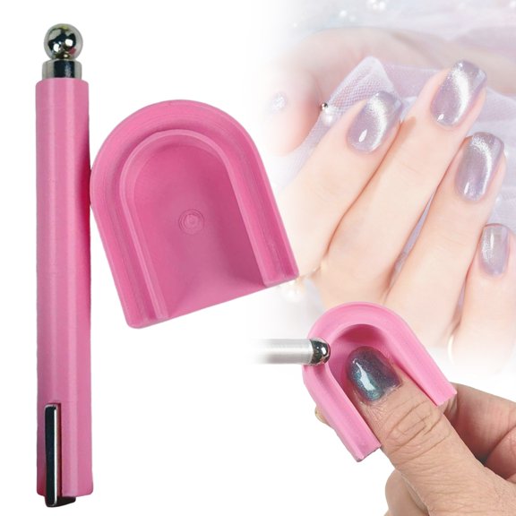 Cat Eye Helper Pink - Nail Magnet U Shaped Powerful Nail Magnet Tool with Magnet Bar Suitable for Beginners to Easily Achieve Various Effects at Home Or in A Nail Salon, Nail Art, Makeup Organizers