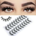 thumbnail image 1 of Cat Eye Lashes False Eyelashes Natural Wispy Lashes Strips Fluffy Mink Eye Lash Fake Eyelash Natural Look 10 Pairs 9-15mm Fake Lashes Pack Volume Strip Lash Pestañas, 1 of 8