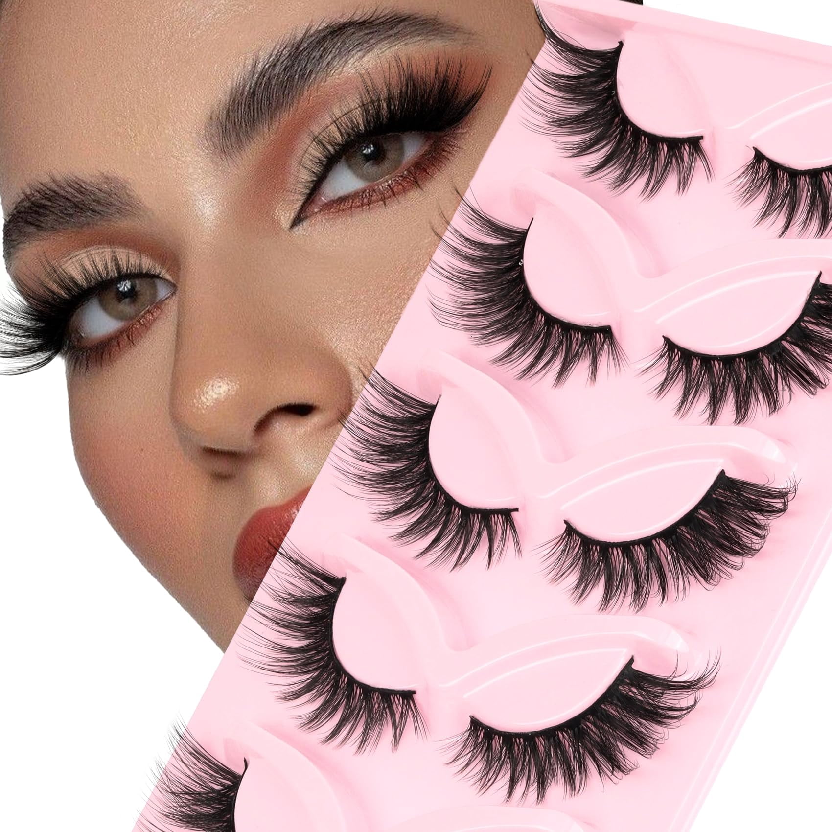 Cat Eye Lashes Natural Look Fox False Eyelashes Gorgeous Wispy ...
