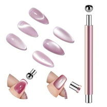 Cat Eye Magnet for Nails, 3 in 1 Cat Eye Nail Magnet Stick Gel Nail Polish Magnetic Beads Multifunctional Manicure Magnets Design Tool for DIY Home & Salon - Pink