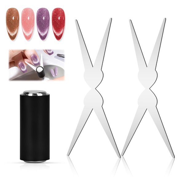 Cat Eye Magnet Set, 2 in 1 DIY Nail Accessory with French Effect, Suitable for Salons, Homes and Nail Studios