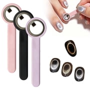 Cat Eye Magnet for Nails, 2 in 1 Circle and Y Shape Nail Magnet Tool, Wide Beam French Heart Effect, Portable Nail Art Tool for DIY Beginners