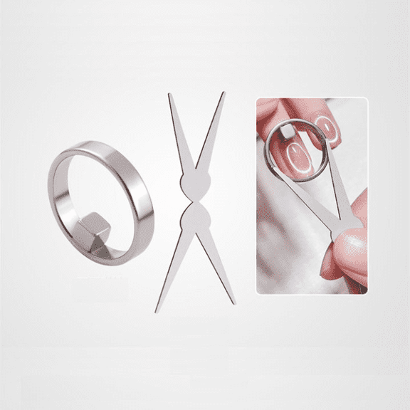 Cat Eye Magnet for Nails, Ring Shaped Nail Magnet for Fast 5-30 Sec Effect, 2-in-1 Y & Round Design for French & Heart Patterns, DIY Home Manicure