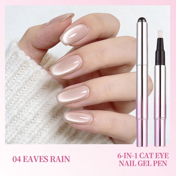 Cat Eye Magnetic Gel Nail Pen with Nail Lamp, Pen-Style Nail Color Kit for At-Home Cat Eye Manicure Designs, 0.1 fl oz