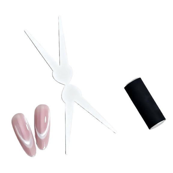 Cat Eye Nail Magnet for Nails, Double-Ended French Manicure Magnet Tool with High-Strength Magnetic Core, Professional Salon Effect for DIY Nail Art at Home