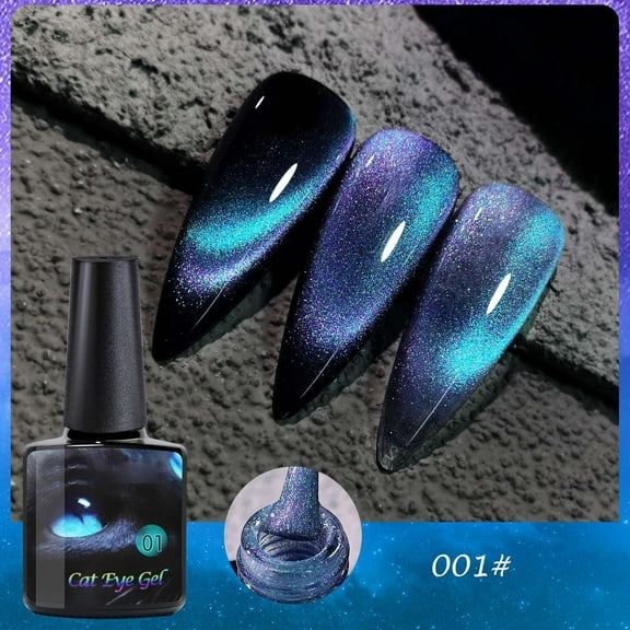 Cat Eye Nail Polish, Flickering Nail Polish, Long Lasting Cat Eye Gel Polish with Glitter Glue, Low Odor and Durable Nail Polish for Creative Nail Art Designs