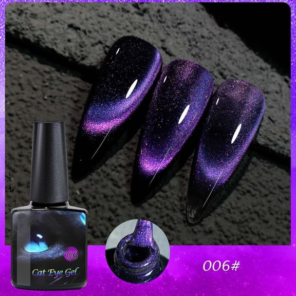 Cat Eye Nail Polish, Flickering Nail Polish, Long Lasting Cat Eye Gel Polish with Glitter Glue, Low Odor and Durable Nail Polish for Creative Nail Art Designs