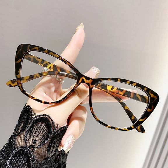 Cat Eye Reading Glasses for Women Blue Light Blocking Readers PC Frame Comfort Fit Magnification 2.0x, Leopard Print
