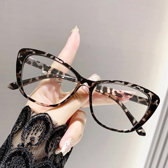 Cat Eye Reading Glasses for Women Blue Light Blocking Readers PC Frame Comfort Fit Magnification 3.0x, Black Leopard