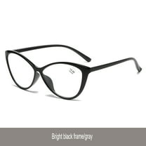 Cat Eye Reading Glasses for Women with Light Sensitive Photochromic Lenses Blue Light Blocking Readers PC Frame,Magnification 1.0x, black