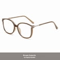 thumbnail image 1 of Cat Eye Reading Glasses for Women with Light Sensitive Photochromic Lenses Blue Light Blocking Readers PC Frame,Magnification 3.5x, Brown, 1 of 9
