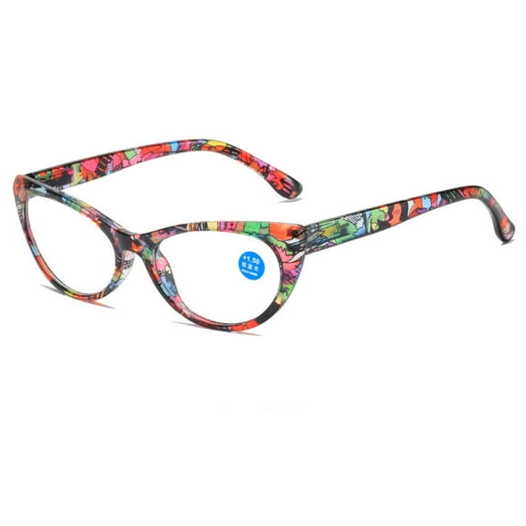 Cat Eye Red Floral Print Reading Glasses Blue Light Blocking Ladies Readers Spring Hinge Presbyopia Glasses +2.50 for Women