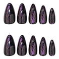 thumbnail image 1 of Cat Eye Sparkle Almond Shape Black False Nails - Wearable Nail Art 1 Pack, 1 of 4