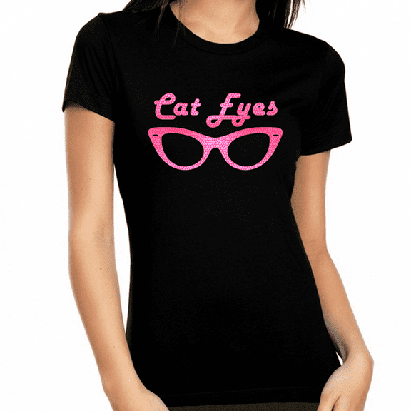 Cat Eye Sunnies Womens Graphic Tees Vintage Cat Eye Sunglasses Cat Sunglasses Shirts