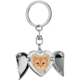 thumbnail image 1 of Cat Eyes Ears Lifelike Art Deco Fashion Heart Angel Wing Key Chain Holder, 1 of 3