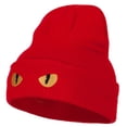 thumbnail image 1 of Cat Eyes Embroidered Long Beanie - Red OSFM, 1 of 5