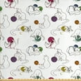 thumbnail image 1 of Ambesonne Cat Fabric by the Yard Upholstery, Colorful Yarn Balls Pets, 2 Yards, Multicolor, 1 of 4