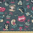 thumbnail image 1 of Ambesonne Cat Fabric by the Yard Upholstery, Funny Kitty Characters, 2 Yards, Multicolor, 1 of 4