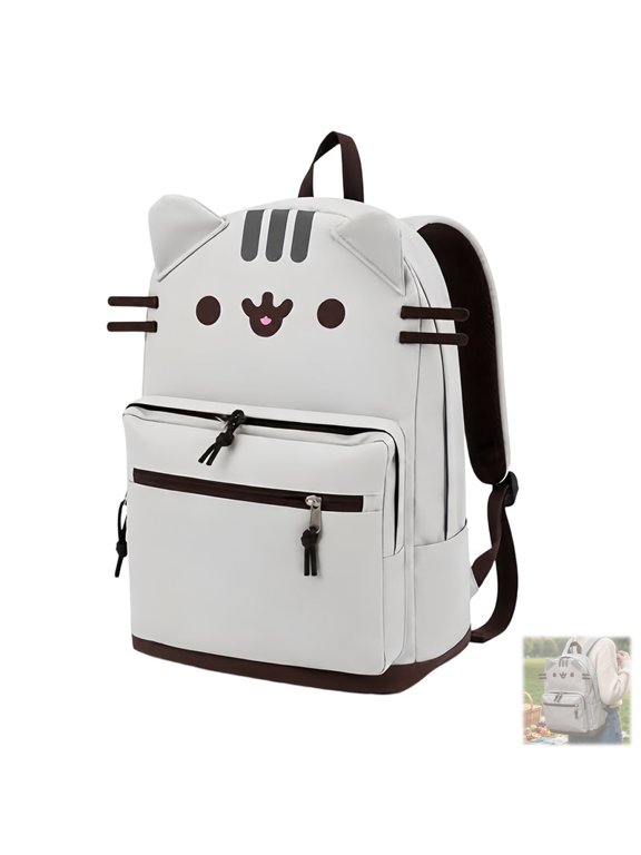 Cat Face Backpack, Cute Cat Ear Backpack for Women, Kitty Design Travel Daypack, Lightweight Rucksack Waterproof and durable for School Daily