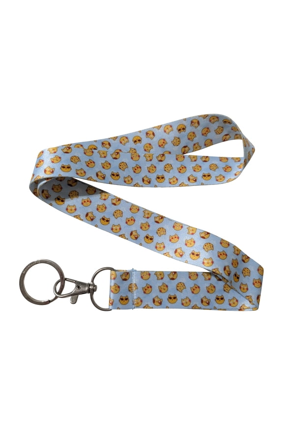 Cat Face Blue All Over Print Keychain Lanyard