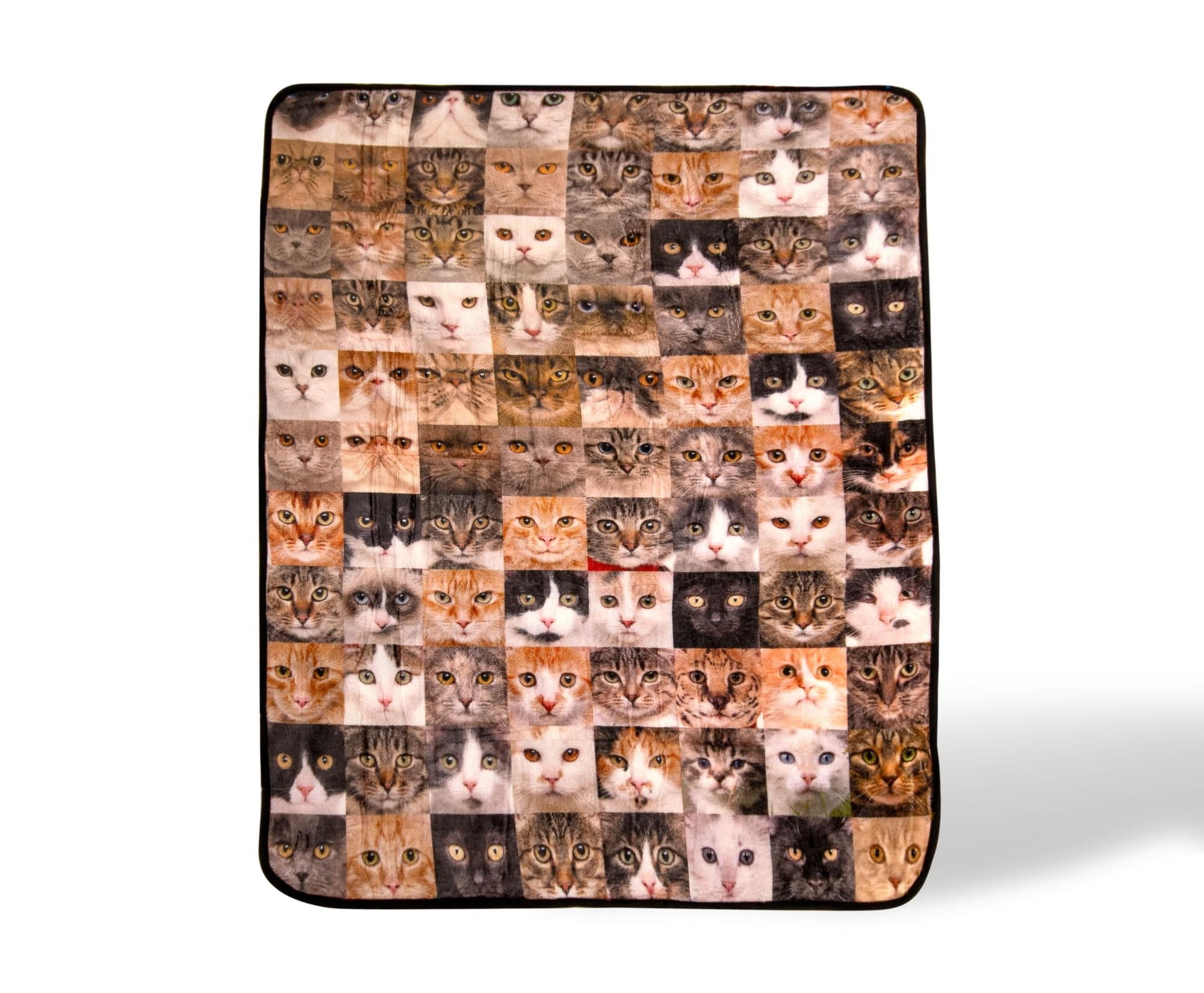 Cat Face Collage Fleece Throw Blanket 45 x 60 Inches