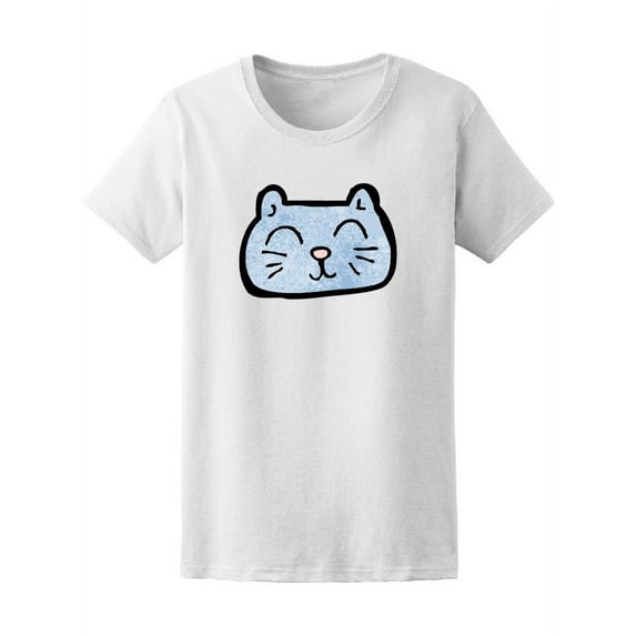 Cat Face Doodle Drawing Tee Women's -Image by Shutterstock