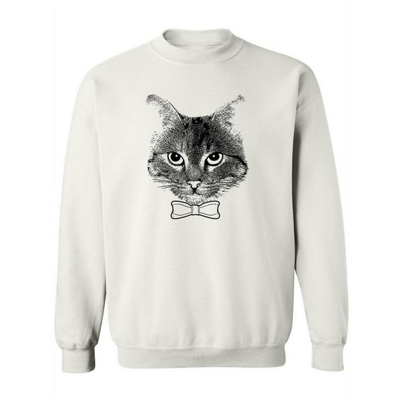 Cat Face Drawing Sweatshirt Women -Image by Shutterstock, Female 4X-Large
