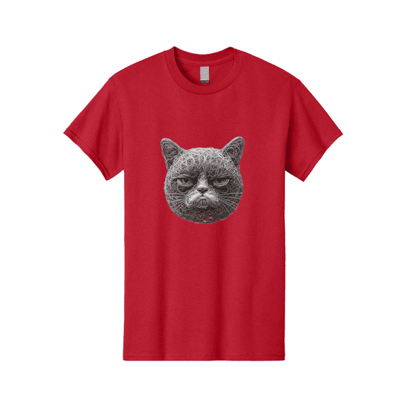 Cat-Face Mens Graphic Tee, 100% Cotton, Casual Summer Wear BAA277