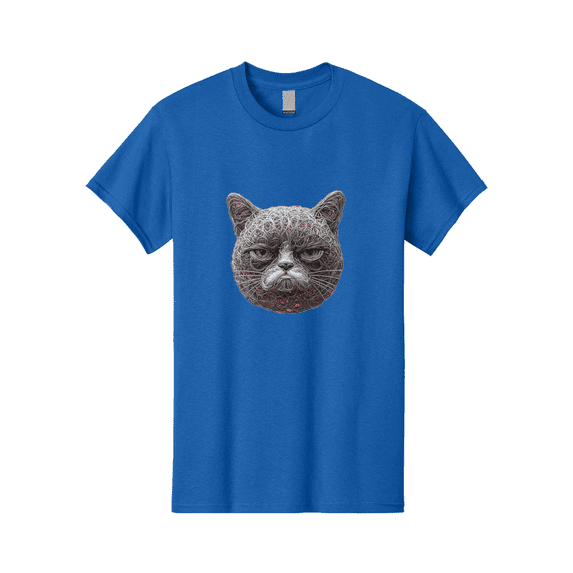 Cat-Face Mens Graphic Tee, 100% Cotton, Casual Summer Wear BAA277
