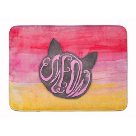 Cat Face Meow Watercolor Machine Washable Memory Foam Mat