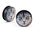 thumbnail image 1 of Cat Face O-Ring Acrylic Gauges/Plugs 9/16" (14mm) 2 Piece (1 Pair) (A/4/3/13), 1 of 3
