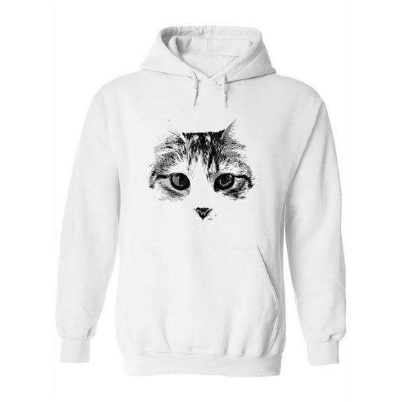 Cat Face Pencil Drawing Hoodie Women -Image by Shutterstock, Female 3X-Large