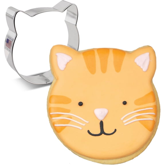 Cat Face Sandwich Cookie Cutter, 4" Made in USA