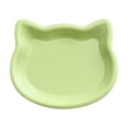 thumbnail image 1 of Cat Face Shaped Pet Food Bowl with Non-Slip Base, Shallow Rim Plastic Dish for Wet Dry Treats Kibble, Cute Design for Mealtime, 1 of 6