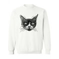 thumbnail image 1 of Cat Face Sketch Sweatshirt Women -SPIdeals Designs, Female x-Large, 1 of 4