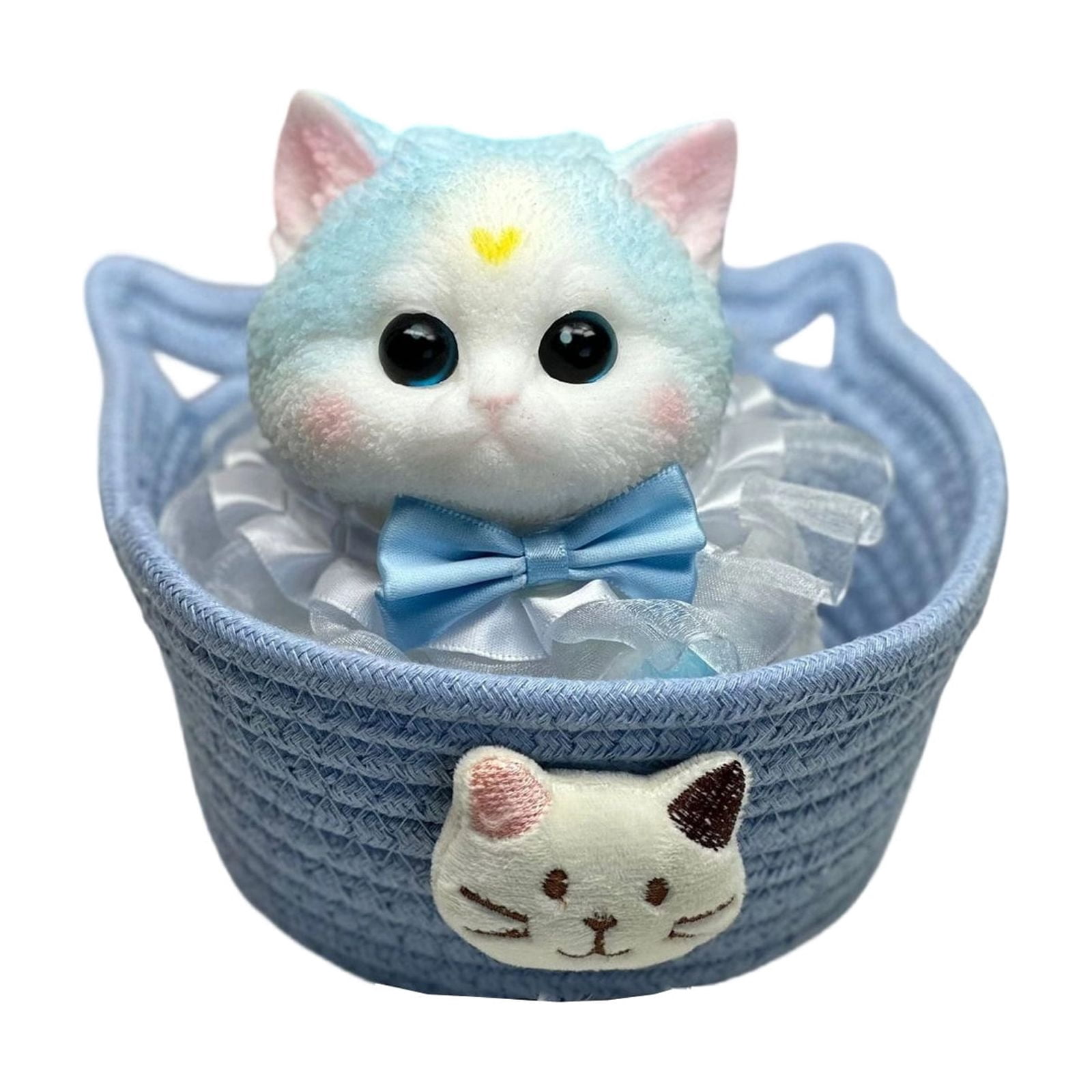 Cat Face Slow Rebound Squishy Fidget Toys for Adults, TPRA Tactile Gadget, 6.30 Inch Indoor Desktop Sensory Accessory Complete Set