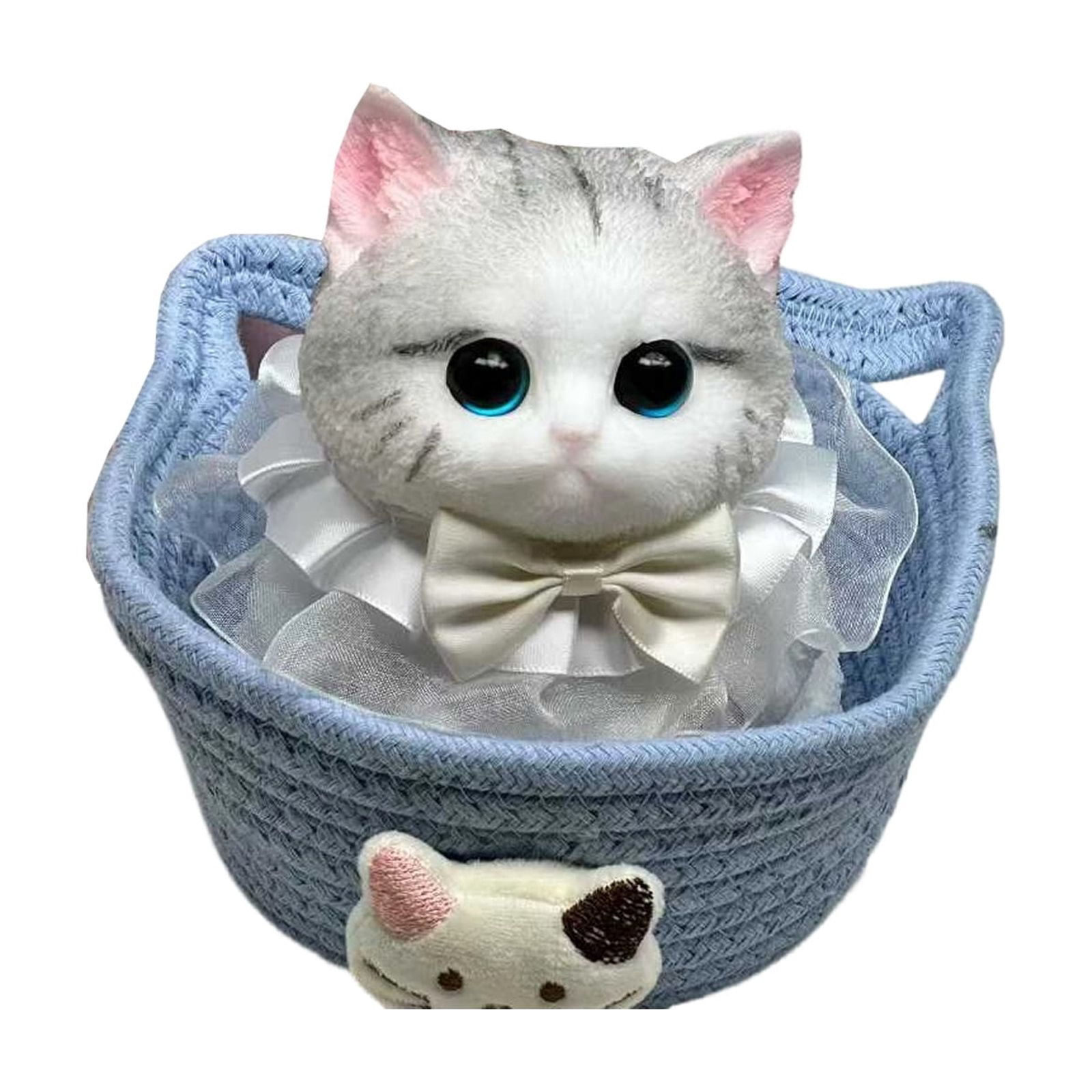 Cat Face Slow Rebound Squishy Fidget Toys for Adults, TPRA Tactile Gadget, 6.30 Inch Indoor Desktop Sensory Accessory Complete Set