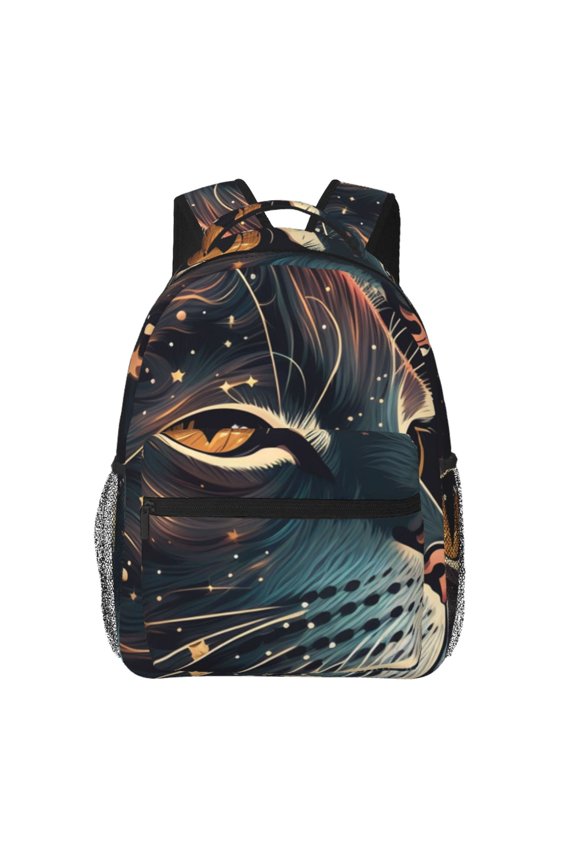 Cat Face Starry Cute Kitty Laptop Backpack Travel Rucksack for Teens Adults, Fits 15-inch Notebook